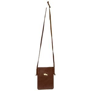 Vent Sauvage Womens‎ Crossbody Bag Brown Leather Fish Boho Nautical Luxury Phone